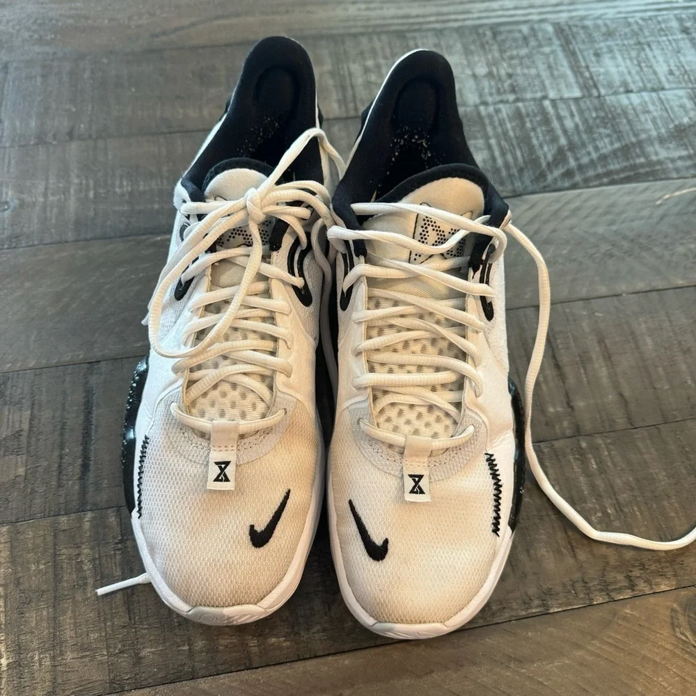 Nike PG 5 Paul George Team Bank Black/White Sneakers DA7758-100 Size 7.5